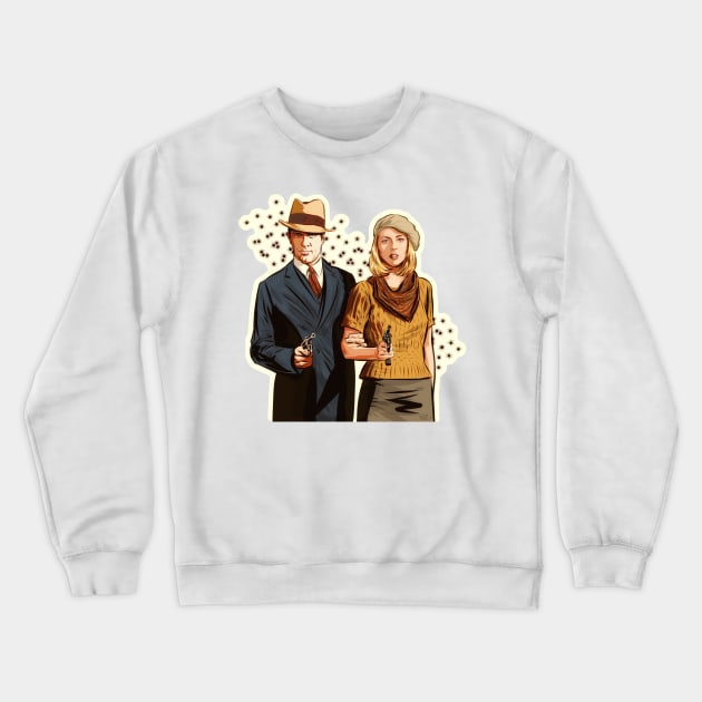 Bonnie and Clyde - An illustration by Paul Cemmick Crewneck Sweatshirt by PLAYDIGITAL2020